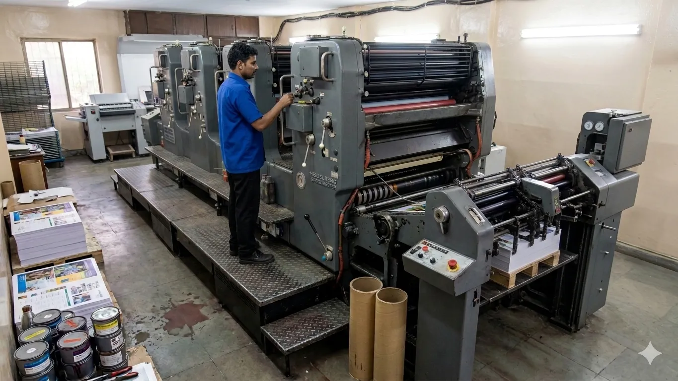 Offset printing machine operated at Qazi Associates Printing House