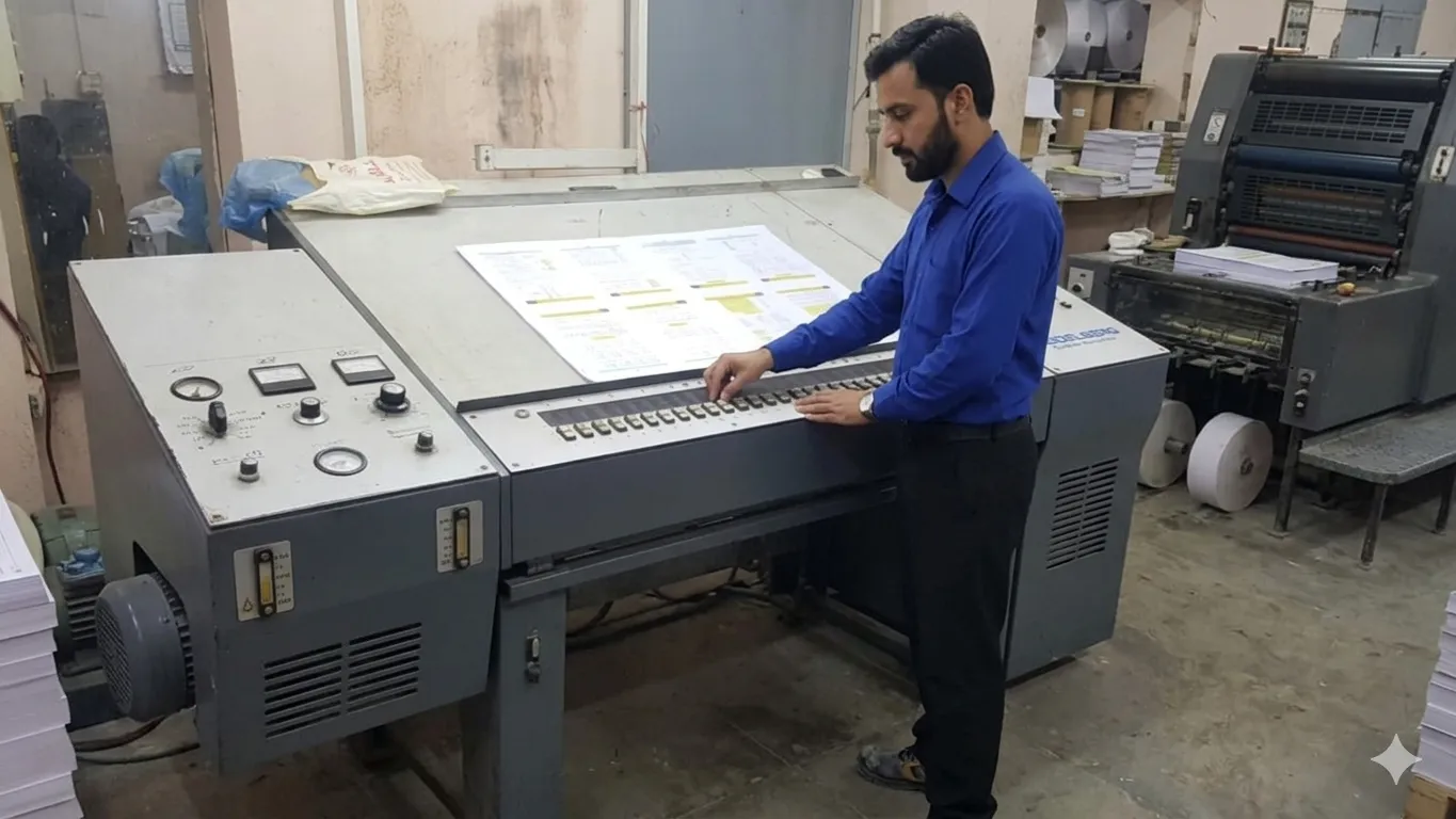 Printing press production operation at Qazi Associates